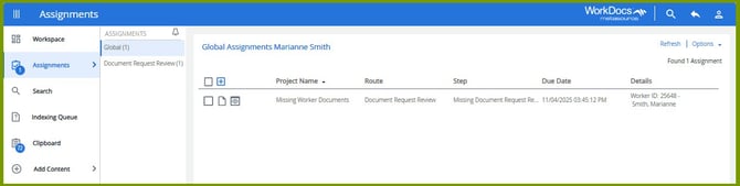 8_WorkDocs_Missing DocumentAssignmentPage